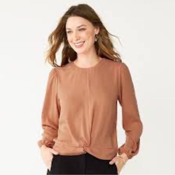 Nine West Tops - Nine West Elegant Tan Women's Twist Front Top